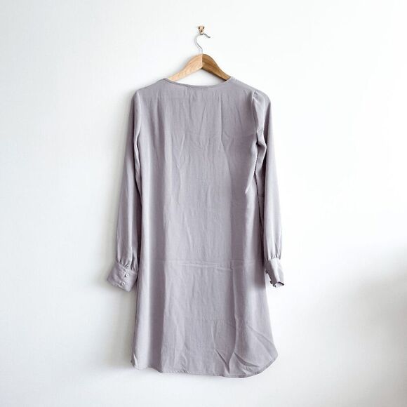 BCBGMaxAzria Womens Darell Tunic Dress Long Sleeve High Low V-Neck Opal Gray XS - Picture 2 of 9